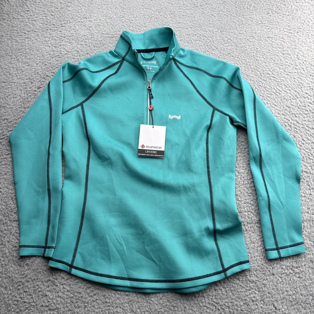 Sunice Maddy Layers Pullover Womens Medium Green NEW 1/4 Zip Golf Jacket S77505